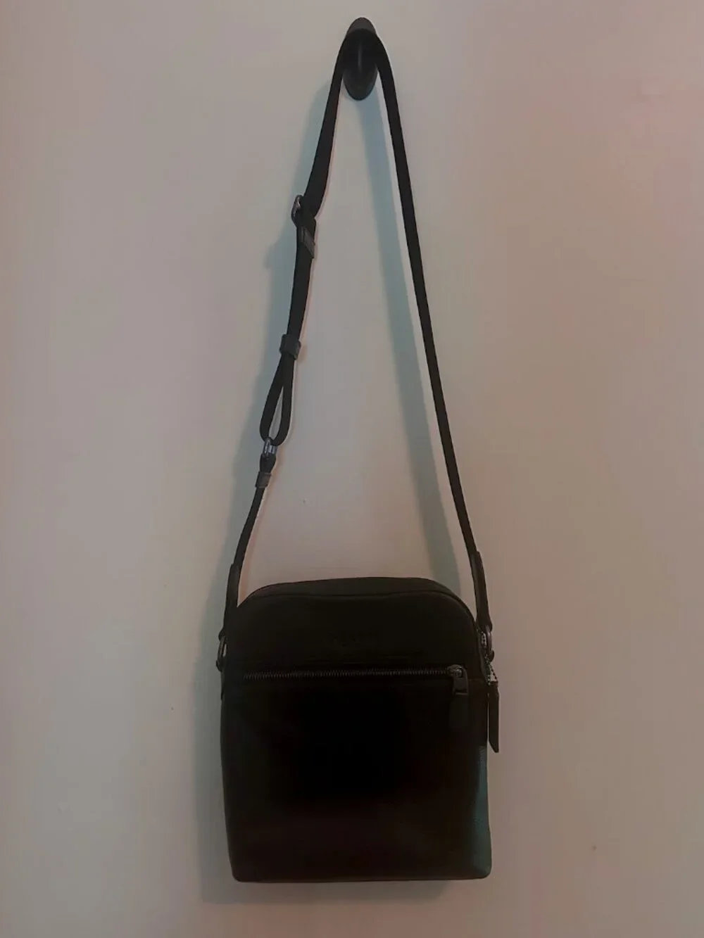 Coach Houston Flight Bag in Black Pebbled Leather